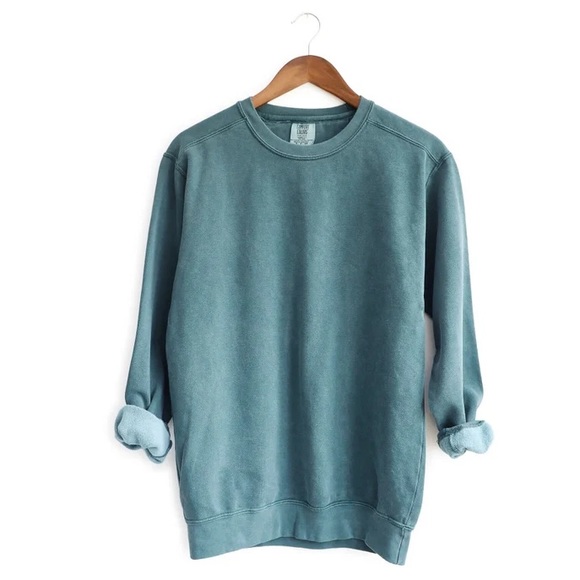 Comfort Colors Oversized Crewneck Sweater - Color: BLUE SPRUCE - Picture 2 of 4